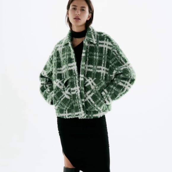 Zara green plaid jacket - Picture 6 of 8